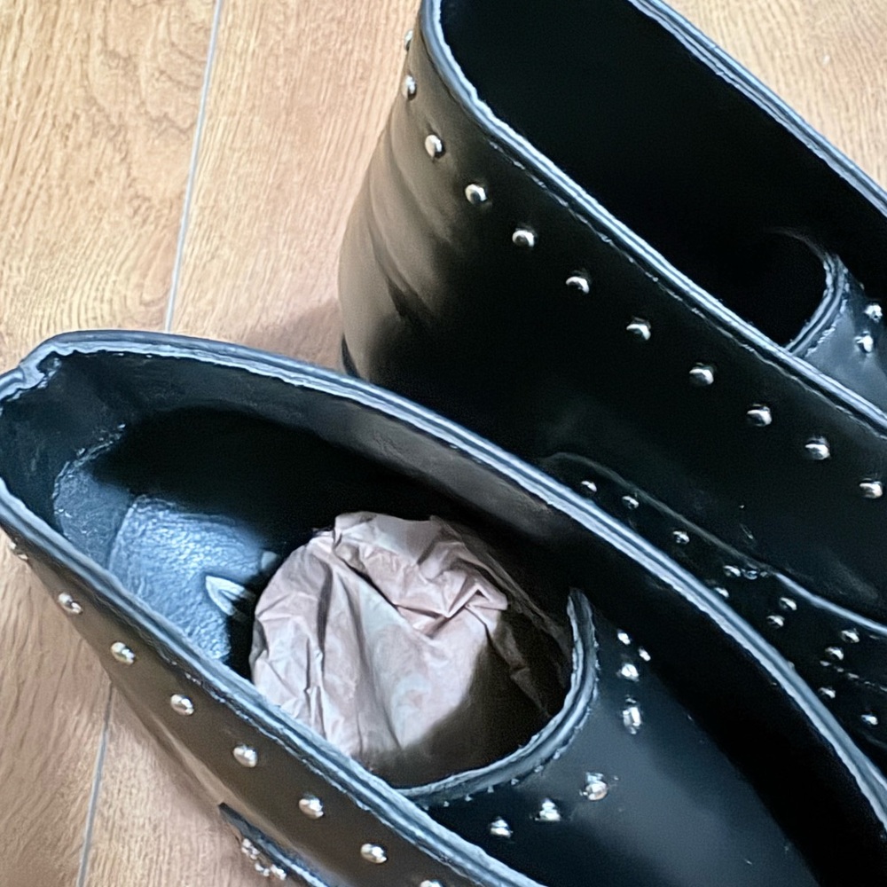 Studded Black Ankle Boots - Picture 4 of 5